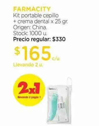 Farmacity Farmacity Kit Portable Cepillo + Crema Dental x 25gr oferta