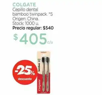 Farmacity Colgate Cepillo Dental Bamboo Twinpack -25% Descuento oferta
