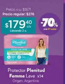 Farmacity Protector Plenitud Femme Leve X14 oferta