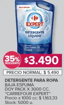 Carrefour CARREFOUR EXPERT DETERGENTE PARA ROPA BAJA ESPUMA oferta