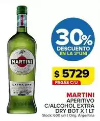Carrefour Maxi Martini - aperitivo c/alcohol extra dry bot oferta