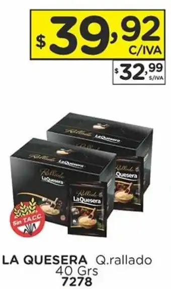Hipermay La Quesera Q.Rallado 40 Grs oferta