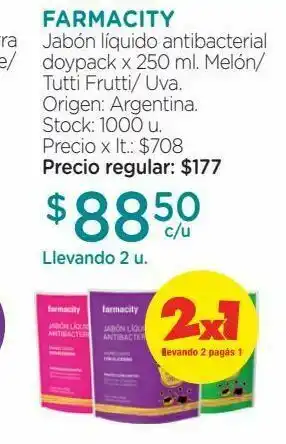 Farmacity Repuesto jabón líquido kids melón humectante x 250 ml oferta