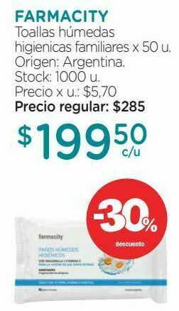 Farmacity Toallitas húmedas para bebé farmacity oferta