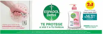 Farmacity Jabón líquido espadol dettol skincare antibacterial x 250 ml oferta