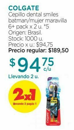 Farmacity Cepillo dental infantil colgate smiles varios diseños x 2 un oferta