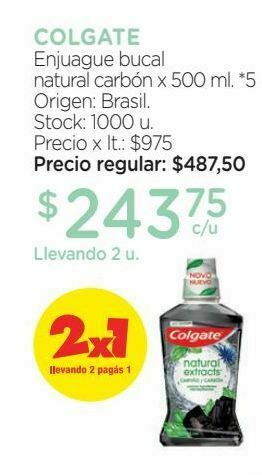 Farmacity Enjuague bucal colgate extracts carbón x 500 ml oferta