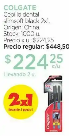 Farmacity Cepillo dental colgate slim soft black x 2 un oferta