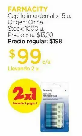 Farmacity Cepillo interdental farmacity 15 un oferta