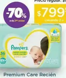 Farmacity Pañales pampers recién nacido premium care rn+ x 36 un oferta