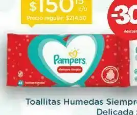 Farmacity Toallas húmedas pampers siempre limpio x 48 un oferta