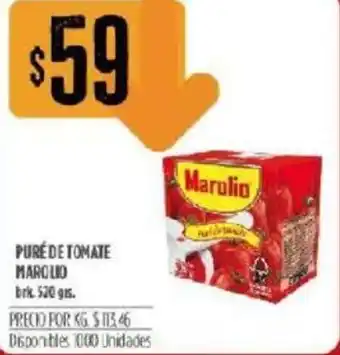 Supermercados Vea Marolio Puré De Tomate Brk. 520grs. oferta