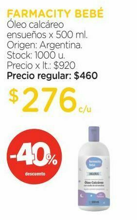 Farmacity Óleo calcáreo farmacity bebé ensueños x 500 ml oferta