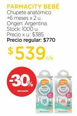 Farmacity Chupete de silicona farmacity bebé anatómico 6+ meses x 2 un oferta