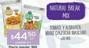 Farmacity Maní tostado natural break con sal y azúcar mascabo x 30 g oferta