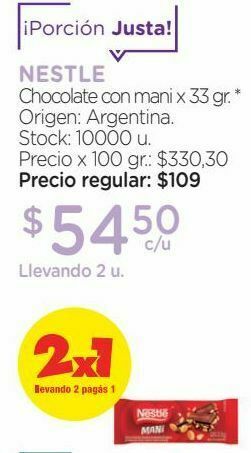 Farmacity Chocolate con mani x 33 gr. oferta