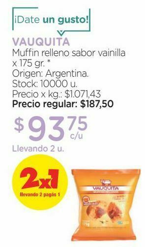 Farmacity Muffin relleno sabor vainilla x 175 gr. oferta