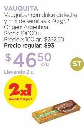Farmacity Vauquibar con dulce de leche y mix de semillas x 40 gr. oferta