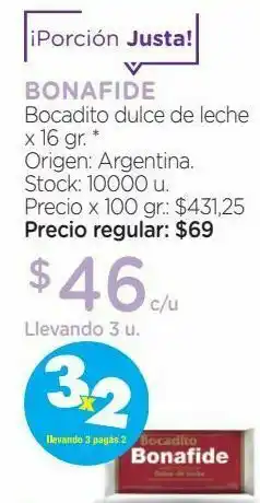 Farmacity Bocadito dulce de leche x 16 gr. oferta