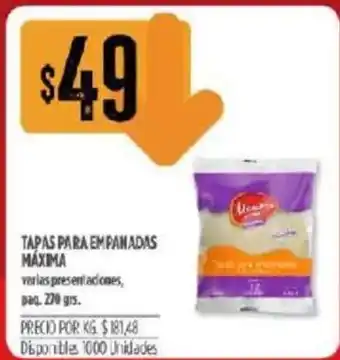 Supermercados Vea Máxima Tapas Para Empanadas 270grs. oferta