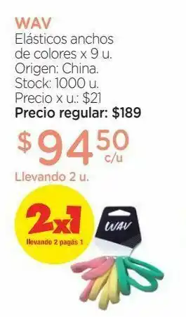 Farmacity Elásticos anchos de colores x 9 u. oferta