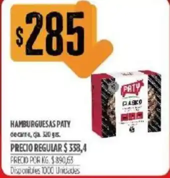 Supermercados Vea Hamburguesas Paty 320grs. oferta
