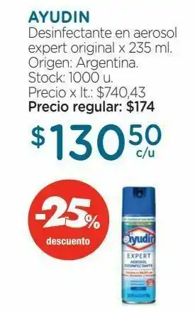 Farmacity Desinfectante en aerosol expert original x 235 ml. oferta