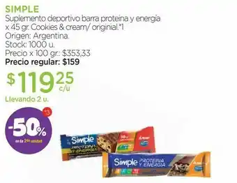 Farmacity Suplemento deportivo barra proteina y energía x 45 gr. oferta