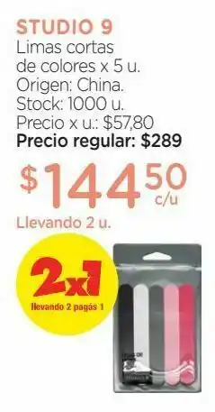 Farmacity Limas cortas de colores x 5 u. oferta