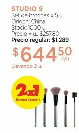 Farmacity Set de brochas x 5 u. oferta