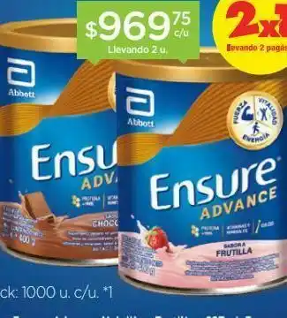 Farmacity Suplemento nutricional ensure advance en polvo sabor a frutilla x 400 g oferta