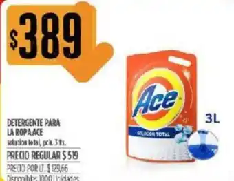 Supermercados Vea Ace Detergente Para La Ropa 3lts oferta