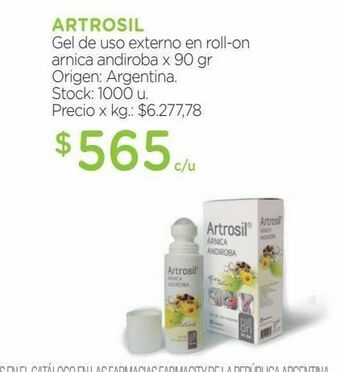 Farmacity Gel de uso externo en roll on artrosil árnica andiroba x 90 g oferta
