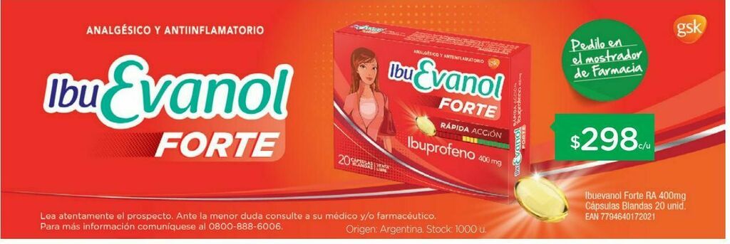 Ibu evanol forte ra capsulas blandas x 20 oferta en Farmacity