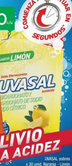 Farmacity Uvasal limon x 15 sobres dobles oferta