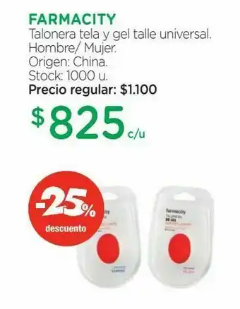 Talonera tela y gel talle universal.