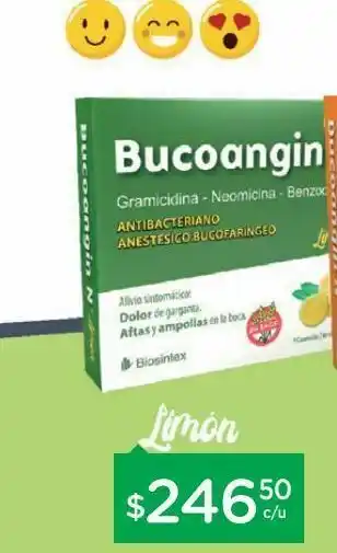 Farmacity Bucoangin n caramelos antibioticos limon x 9 oferta