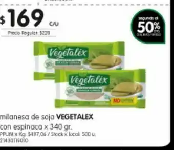 Jumbo Milanesa de soja vegetalex oferta