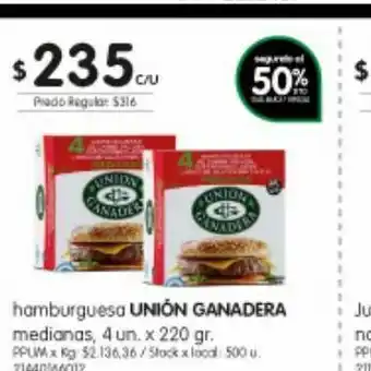 Jumbo Hamburguesa union ganadera oferta