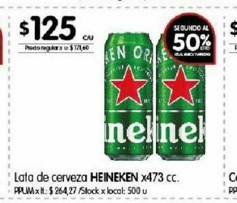 Disco Cerveza heineken x 473 cc oferta