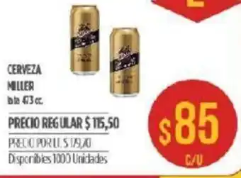 Supermercados Vea Miller Cerveza 473cc oferta