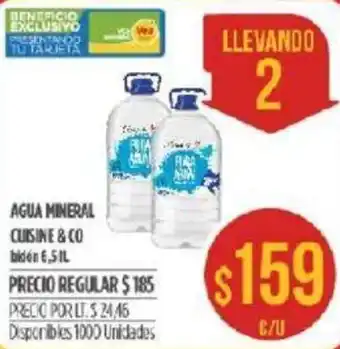 Supermercados Vea Agua Mineral Cuisine & Co 5lt oferta