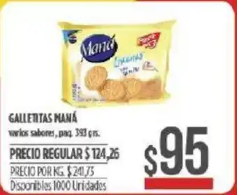 Supermercados Vea Maná Galletitas 393grs oferta