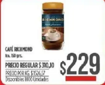 Supermercados Vea Richmond Café 150grs. oferta