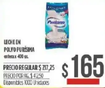 Supermercados Vea Purísima Leche en Polvo 400gr oferta