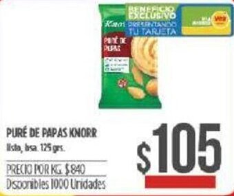 Supermercados Vea Knorr Puré de Papas 125grs. oferta