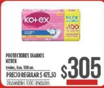 Supermercados Vea Kotex Protectores Diarios 100un oferta