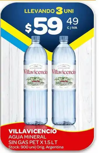 Carrefour Maxi Villacencio Agua Mineral Sin Gas Pet 1,5Lt oferta