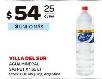 Carrefour Maxi Villa Del Sur Agua Mineral S-g Pet 1,65lt oferta