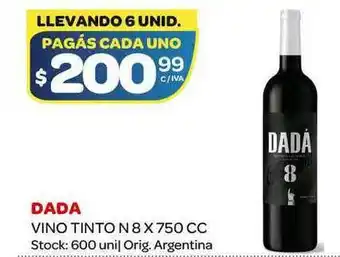 Carrefour Maxi Dada Vino Tinto N 8 x 750cc oferta